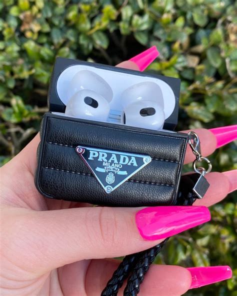 prada airpod case silver